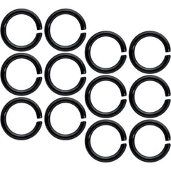 14G 5/16 Black Anodized Seamless Cartilage Ring Set of 12