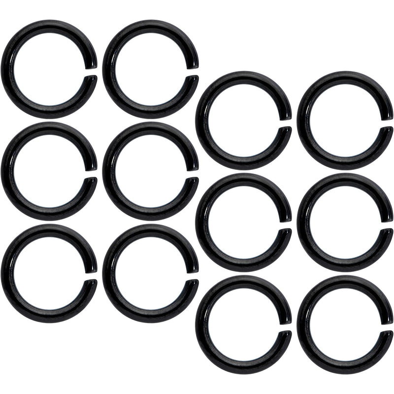 14G 5/16 Black Anodized Seamless Cartilage Ring Set of 12