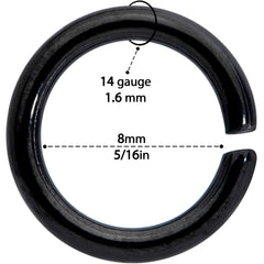 14G 5/16 Black Anodized Seamless Cartilage Ring Set of 12