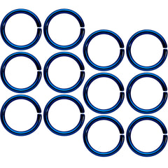 16G 5/16 Blue Anodized Seamless Cartilage Ring Set of 12
