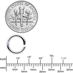 14G 5/16 Steel Gold Tone Seamless Cartilage Ring Set of 12