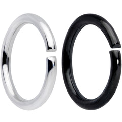 16G 5/16 Steel Black Anodized Seamless Cartilage Ring Set of 12