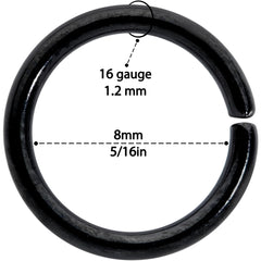16G 5/16 Steel Black Anodized Seamless Cartilage Ring Set of 12