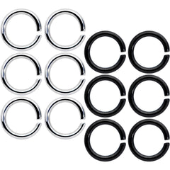 14G 5/16 Steel Black Anodized Seamless Cartilage Ring Set of 12