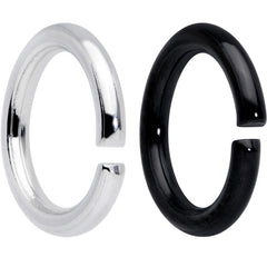 14G 5/16 Steel Black Anodized Seamless Cartilage Ring Set of 12