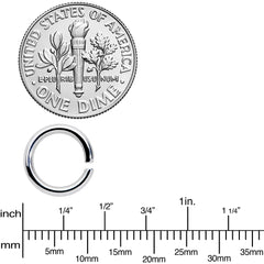 14G 5/16 Steel Rainbow Anodized Seamless Cartilage Ring Set of 12