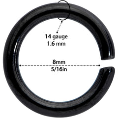 14G 5/16 Steel Black Gold Tone Seamless Cartilage Ring Set of 12