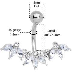 Clear Gem Comely Clusters Belly Ring