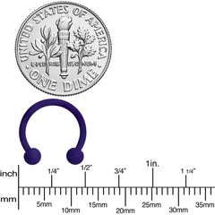 16G 3/8 Delicious Dark Purple Matte Horseshoe Circular Barbell