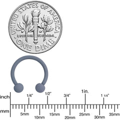 16G 3/8 Gracefully Grey Matte Horseshoe Circular Barbell