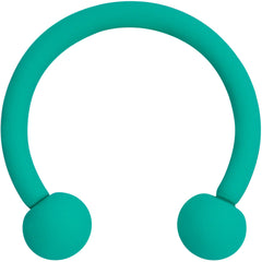 16G 3/8 Totally Teal Matte Horseshoe Circular Barbell