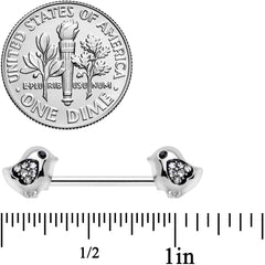 14G 9/16 Clear Gem Easter Chick Nipple Ring Set