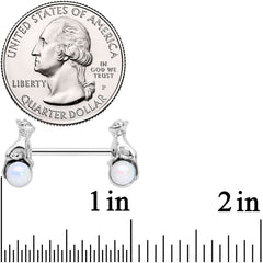 14G 9/16 Aurora Orb Baby Bear Barbell Nipple Ring Set