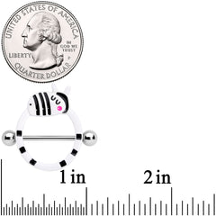 14G 5/8 Zany Zebra Nipple Shield Set