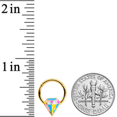 16G 3/8 Gold Tone Geologist Prize Hinged Segment Ring