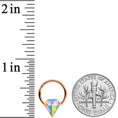 16G 3/8 Rose Gold Tone Geologist Prize Hinged Segment Ring