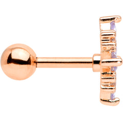 16G 1/4 Purple CZ Gem Rose Gold Tone Star Burst Cartilage Tragus