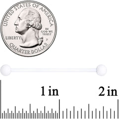14G Wonderful White Matte Industrial Barbell 38mm