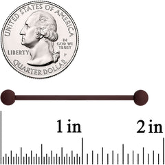 14G Beautiful Brown Matte Industrial Barbell 38mm