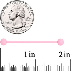 14G Petal Pink Matte Industrial Barbell 38mm