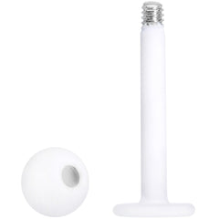 16G 5/16 White Acrylic Matte Labret Monroe Tragus