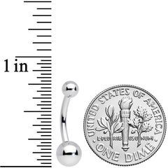 14G 3/8 Grade 23 Small Ball Titanium Belly Ring Curved Barbell