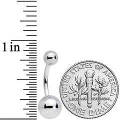 14G 3/8 Grade 23 Large Ball Titanium Belly Ring Curved Barbell