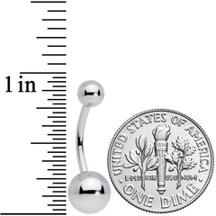 14G 1/2 Grade 23 Titanium Belly Ring Curved Barbell