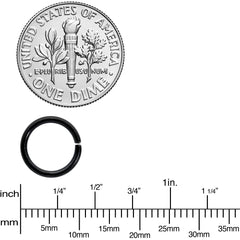 16G 5/16 Black Titanium Anodized Annealed Seamless Circular Ring