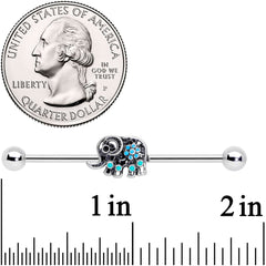 14G Aqua Orb Curvy Elephant Industrial Barbell 38mm