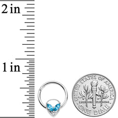 16G 3/8 Aqua Gem Alien Hinged Circular Ring