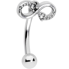 16G 5/16 Clear Gem Infinity Curved Eyebrow Ring