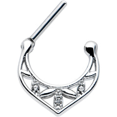 16G 5/16 Clear Gem Classic Geometric Cartilage Clicker
