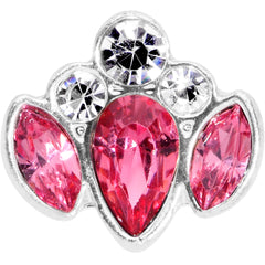 16G 5/16 Clear Pink Gem Cluster Labret Monroe Tragus