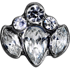 16G 5/16 Clear Gem Black Cluster Labret Monroe Tragus