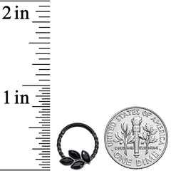 16G 3/8 Black Gem Black Oval Quartet Twisted Cartilage Clicker