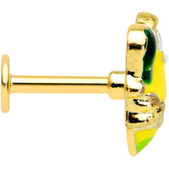 16G 1/4 Gold Tone Bee Flower Lemon Labret Monroe Tragus