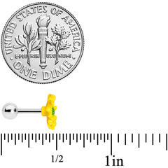 16G 1/4 Yellow Daisy Flower Cartilage Tragus Earring