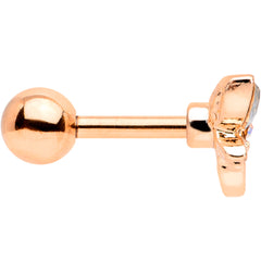 16G 1/4 Clear Gem Rose Gold Tone Loop Butterfly Cartilage Tragus