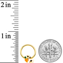 16G 3/8 Gold Tone Bunny Rabbit Carrot Easter Hinged Segment Ring
