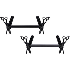14G 9/16 Black Scissors Comb Barbell Nipple Ring Set