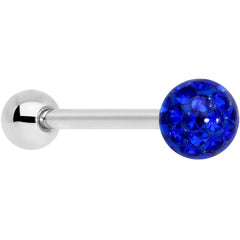 Royal Blue Gem Disco Ball Internally Threaded Barbell Tongue Ring
