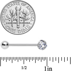 Clear Gem Disco Ball Internally Threaded Barbell Tongue Ring