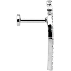 16G 1/4 Clear CZ Gem Curve Internally Threaded Labret Tragus