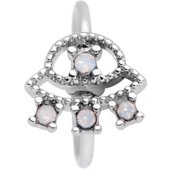 20G 5/16 White Faux Opal UFO Nose Hoop
