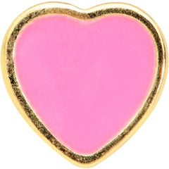 16G 1/4 Gold Tone Pink Heart Cartilage Tragus Earring