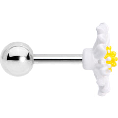 16G 1/4 White Daisy Flower Cartilage Tragus Earring