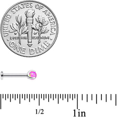 16G 5/16 Pink Synth Opal ASTM F-136 Implant Grade Titanium Internal Thread Labret
