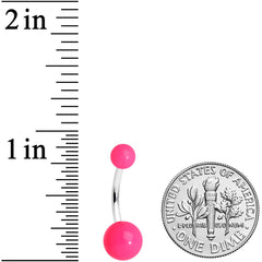 Grade 23 Titanium Hot Pink Ball End Belly Ring
