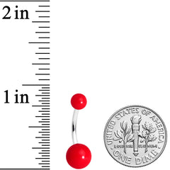 Grade 23 Titanium Red Ball End Belly Ring